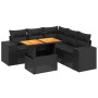 6-teiliges Gartensofa-Set und schwarze synthetische Rattankissen von , Gartensets - Ref: Foro24-3272630, Preis: 471,51 €, Rab...