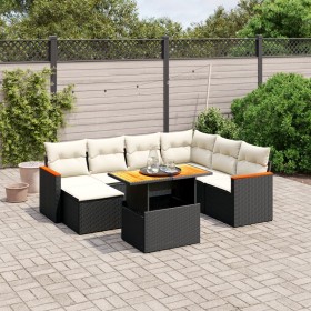 8-teiliges Gartensofa-Set und schwarze synthetische Rattankissen von , Gartensets - Ref: Foro24-3273191, Preis: 526,02 €, Rab...