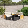 8-teiliges Gartensofa-Set und schwarze synthetische Rattankissen von , Gartensets - Ref: Foro24-3274073, Preis: 548,03 €, Rab...