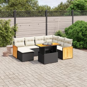 8-teiliges Gartensofa-Set und schwarze synthetische Rattankissen von , Gartensets - Ref: Foro24-3274073, Preis: 563,04 €, Rab...