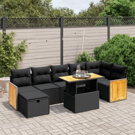 8-teiliges Gartensofa-Set und schwarze synthetische Rattankissen von , Gartensets - Ref: Foro24-3276254, Preis: 542,75 €, Rab...