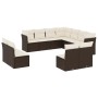 Gartensofa-Set 11-teilig mit braunen synthetischen Rattankissen von , Gartensets - Ref: Foro24-3249662, Preis: 644,99 €, Raba...