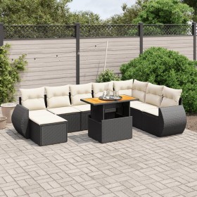 8-piece garden sofa set and black synthetic rattan cushions by , Garden sets - Ref: Foro24-3275849, Price: 610,19 €, Discount: %