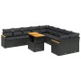 11-teiliges Gartensofa-Set und schwarze synthetische Rattankissen von , Gartensets - Ref: Foro24-3273260, Preis: 735,84 €, Ra...