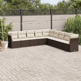 9-teiliges Gartensofa-Set und braune synthetische Rattankissen von , Gartensets - Ref: Foro24-3249622, Preis: 604,70 €, Rabat...