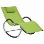 Lounger with green textilene pillow by vidaXL, Loungers - Ref: Foro24-47791, Price: 72,99 €, Discount: %