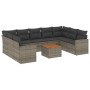 10-piece garden sofa set with gray synthetic rattan cushions by , Garden sets - Ref: Foro24-3256599, Price: 680,59 €, Discoun...