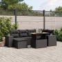 7-teiliges Garten-Essset und schwarze Kissen aus synthetischem Rattan von , Gartensets - Ref: Foro24-3272735, Preis: 498,51 €...