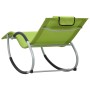 Lounger with green textilene pillow by vidaXL, Loungers - Ref: Foro24-47791, Price: 72,99 €, Discount: %