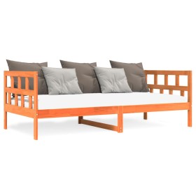 Wax brown solid pine wood sofa bed 90x190 cm by , Beds and slatted bases - Ref: Foro24-844410, Price: 93,11 €, Discount: %