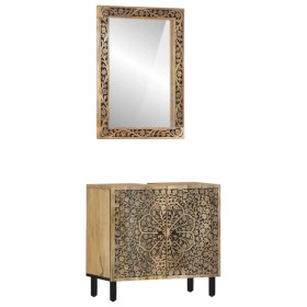 2-piece bathroom furniture set solid mango wood by , Bathroom furniture - Ref: Foro24-3206313, Price: 205,94 €, Discount: %