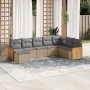 Gartensofa-Set mit beigen Kissen 8 Stück PE-Rattan von , Gartensets - Ref: Foro24-3227928, Preis: 544,49 €, Rabatt: %