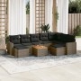 10-teiliges Gartensofa-Set mit grauen synthetischen Rattankissen von , Gartensets - Ref: Foro24-3256739, Preis: 654,53 €, Rab...