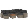 10-teiliges Gartensofa-Set mit grauen synthetischen Rattankissen von , Gartensets - Ref: Foro24-3256739, Preis: 654,53 €, Rab...