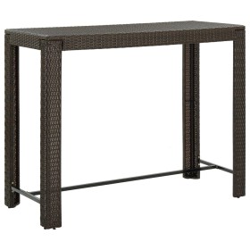 Mesa alta de jardín ratán sintético marrón 140,5x60,5x110,5 cm de vidaXL, Mesas de jardín - Ref: Foro24-45876, Precio: 94,99 ...