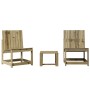 Garden furniture set 3 pieces impregnated pine wood by , Garden chairs - Ref: Foro24-832624, Price: 90,42 €, Discount: %