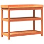 Plantation table with brown pine wood shelves 108x45x86.5 cm by , Pot stands - Ref: Foro24-844639, Price: 106,53 €, Discount: %