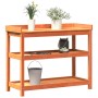 Plantation table with brown pine wood shelves 108x45x86.5 cm by , Pot stands - Ref: Foro24-844639, Price: 106,53 €, Discount: %