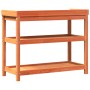 Plantation table with brown pine wood shelves 108x45x86.5 cm by , Pot stands - Ref: Foro24-844639, Price: 106,53 €, Discount: %