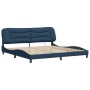 Estructura de cama con luces LED tela azul 200x200 cm de , Camas y somieres - Ref: Foro24-3213731, Precio: 260,99 €, Descuent...