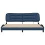 Estructura de cama con luces LED tela azul 200x200 cm de , Camas y somieres - Ref: Foro24-3213731, Precio: 260,99 €, Descuent...