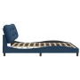 Estructura de cama con luces LED tela azul 200x200 cm de , Camas y somieres - Ref: Foro24-3213731, Precio: 260,99 €, Descuent...