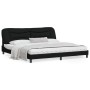 Estructura de cama con luces LED tela negro 200x200 cm de , Camas y somieres - Ref: Foro24-3213727, Precio: 255,67 €, Descuen...