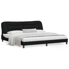 Bed frame with LED lights black fabric 200x200 cm by , Beds and slatted bases - Ref: Foro24-3213727, Price: 255,99 €, Discoun...