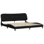 Estructura de cama con luces LED tela negro 200x200 cm de , Camas y somieres - Ref: Foro24-3213727, Precio: 255,67 €, Descuen...