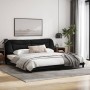 Estructura de cama con luces LED tela negro 200x200 cm de , Camas y somieres - Ref: Foro24-3213727, Precio: 255,67 €, Descuen...