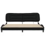 Estructura de cama con luces LED tela negro 200x200 cm de , Camas y somieres - Ref: Foro24-3213727, Precio: 255,67 €, Descuen...