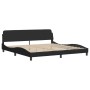 Estructura de cama con luces LED tela negro 200x200 cm de , Camas y somieres - Ref: Foro24-3213727, Precio: 255,67 €, Descuen...