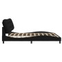 Estructura de cama con luces LED tela negro 200x200 cm de , Camas y somieres - Ref: Foro24-3213727, Precio: 255,67 €, Descuen...