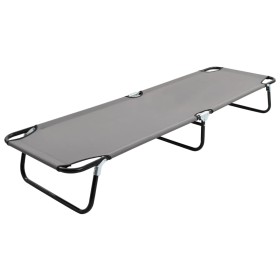 Gray steel folding lounger by vidaXL, Loungers - Ref: Foro24-47757, Price: 62,47 €, Discount: %