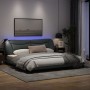 Bed frame with LED lights light gray fabric 200x200 cm by , Beds and slatted bases - Ref: Foro24-3213725, Price: 255,99 €, Di...