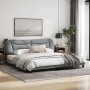 Bed frame with LED lights light gray fabric 200x200 cm by , Beds and slatted bases - Ref: Foro24-3213725, Price: 255,99 €, Di...