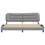 Bed frame with LED lights light gray fabric 200x200 cm by , Beds and slatted bases - Ref: Foro24-3213725, Price: 255,99 €, Di...