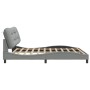 Bed frame with LED lights light gray fabric 200x200 cm by , Beds and slatted bases - Ref: Foro24-3213725, Price: 255,99 €, Di...