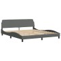 Estructura de cama con luces LED tela gris oscuro 180x200 cm de , Camas y somieres - Ref: Foro24-3213719, Precio: 230,75 €, D...