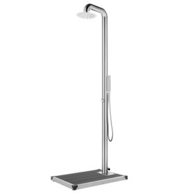 Garden shower with gray base 230 cm stainless steel by , Pool and spa accessories - Ref: Foro24-3070784, Price: 413,64 €, Dis...