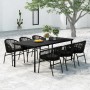 Juego de comedor para jardín 7 piezas negro de , Conjuntos de jardín - Ref: Foro24-3099225, Precio: 879,28 €, Descuento: %