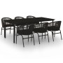 Juego de comedor para jardín 7 piezas negro de , Conjuntos de jardín - Ref: Foro24-3099225, Precio: 879,28 €, Descuento: %