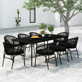 Garten-Essgruppe 9-teilig schwarz von , Gartensets - Ref: Foro24-3099244, Preis: 1,00 €, Rabatt: %