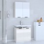 Set muebles de baño 2 piezas madera contrachapada blanco brillo de , Muebles de baño - Ref: Foro24-3115864, Precio: 122,45 €,...