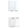 Set muebles de baño 2 piezas madera contrachapada blanco brillo de , Muebles de baño - Ref: Foro24-3115864, Precio: 122,45 €,...