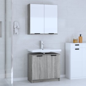 Set de muebles de baño 2 pzas madera de ingeniería gris sonoma de , Muebles de baño - Ref: Foro24-3115866, Precio: 117,03 €, ...