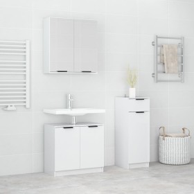 3-piece bathroom furniture set in glossy white plywood by , Bathroom furniture - Ref: Foro24-3115872, Price: 168,81 €, Discou...