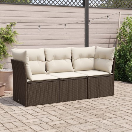 3-piece garden sofa set and brown synthetic rattan cushions by , Garden sets - Ref: Foro24-3249052, Price: 219,94 €, Discount: %