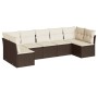 7-piece garden sofa set with brown PE rattan cushions by , Garden sets - Ref: Foro24-3249272, Price: 453,37 €, Discount: %