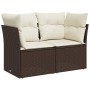 Gartensofa mit 2-Sitzer-Kissen Kunstrattanbraun von , Outdoor-Sofas - Ref: Foro24-366217, Preis: 172,04 €, Rabatt: %